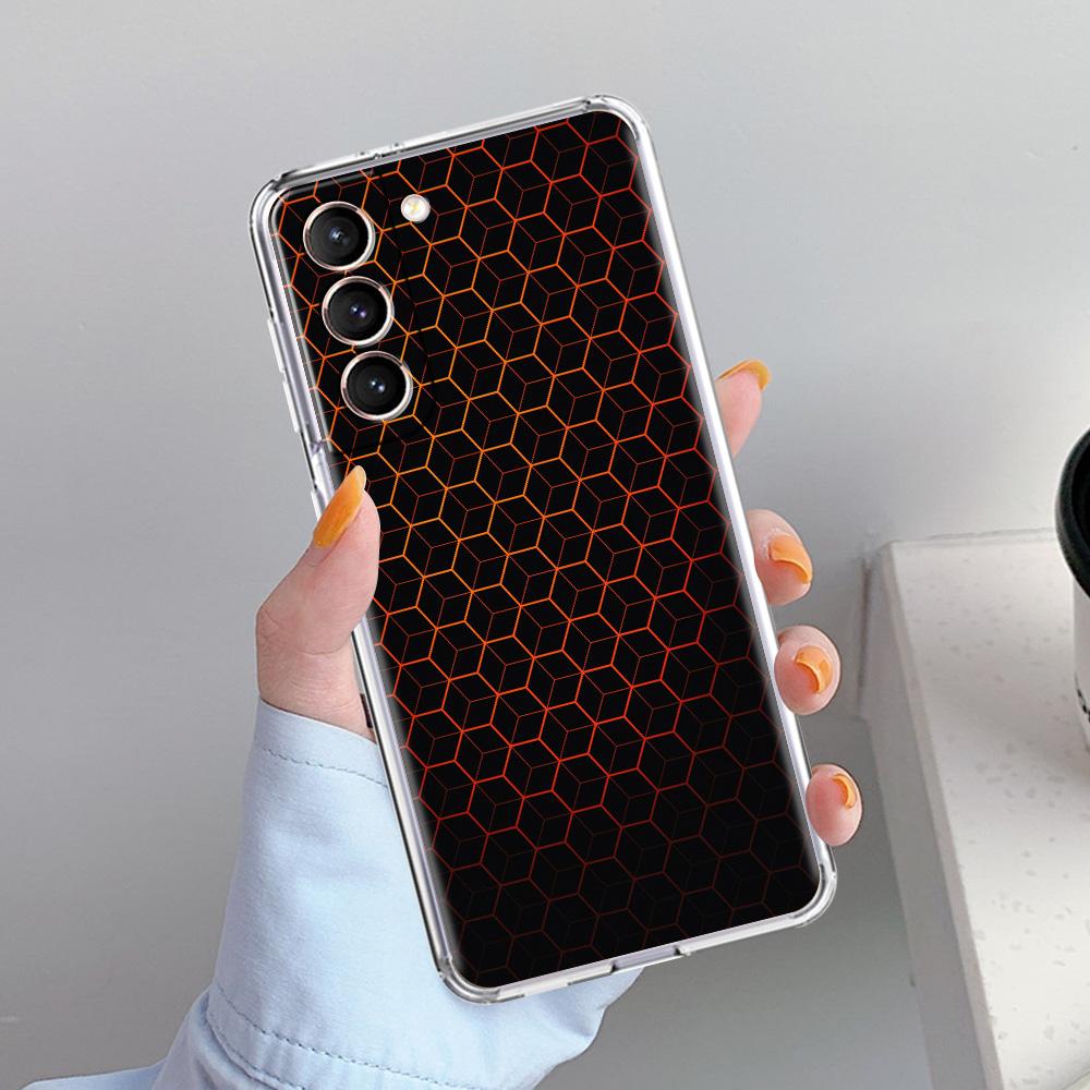 Phone Case For Samsung Galaxy S26 S25 S24 S23 S22 Ultra S20 S21 FE 5G Plus Soft Clear Cover Honeycomb Pattern