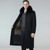 Cashmere Coat Men's Long Over-the-knee Daddy Woolen Woolen Coat Middle-aged Thickened Removable Down Liner Windbreaker