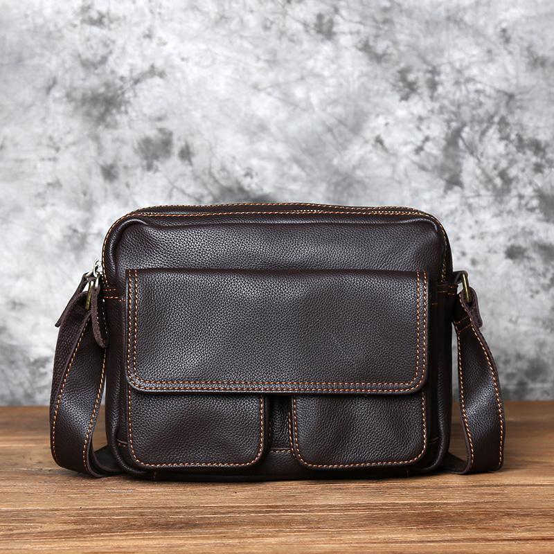 Retro Handmade Leather Men`s Shoulder Bag