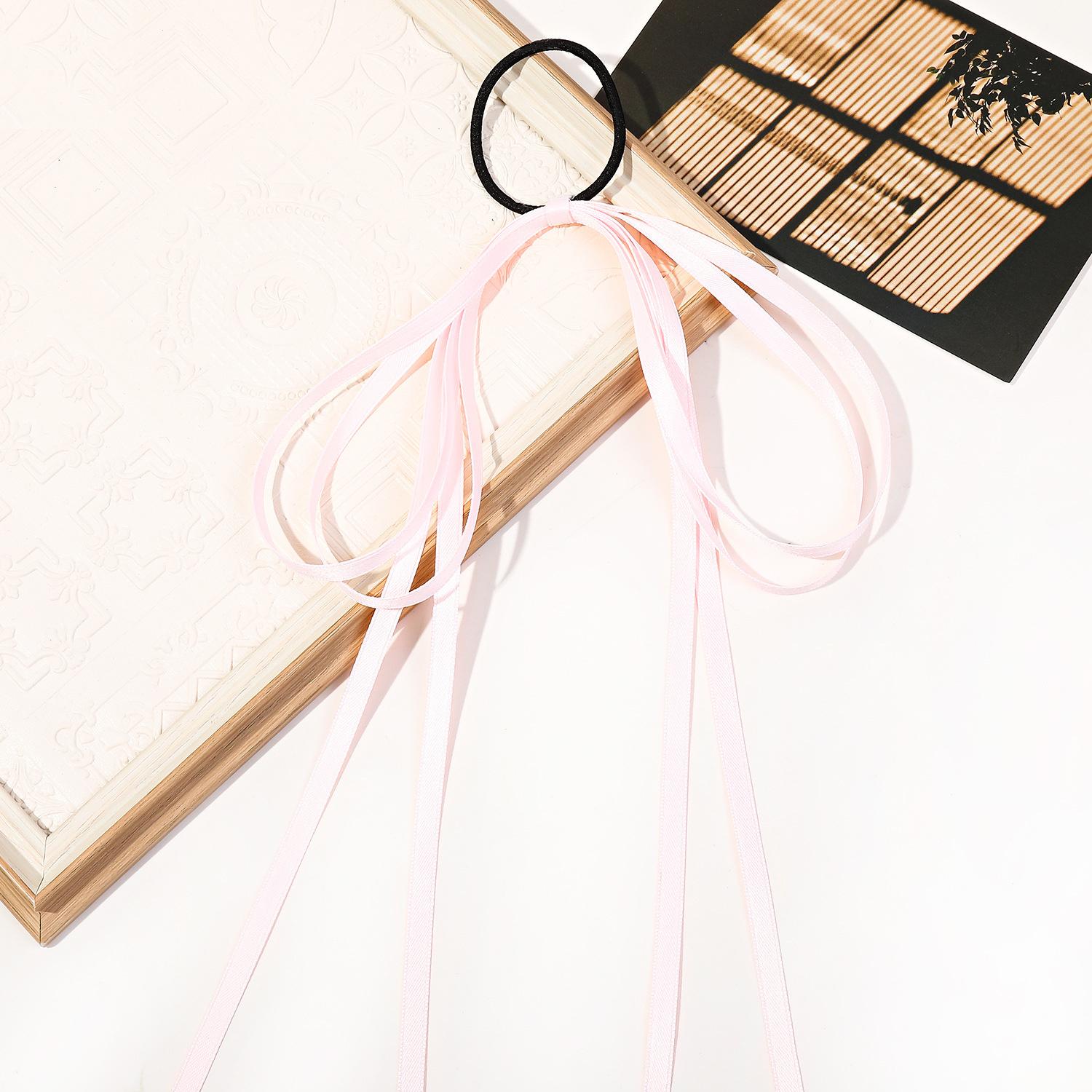 

Корейский головной убор с бантом из ленты для женщин и девочек, милые завязанные волосы, длинная лента, эластичная веревка для волос, резинка, аксессуары для волос