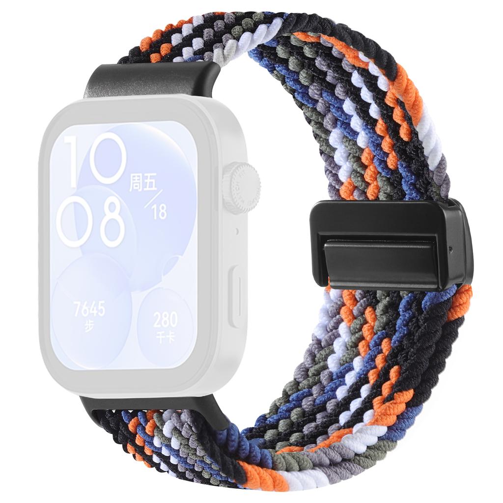 Replacement Strap for Huawei Watch Fit 4 Pro/4/3 Nylon Braided Watch Band with Magnetic Buckle (Metal Joint)