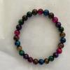 Natural Green Tigers Eye Stretch Bracelet Women Men Geometric Beaded Wristband Sweet Style Jewelry