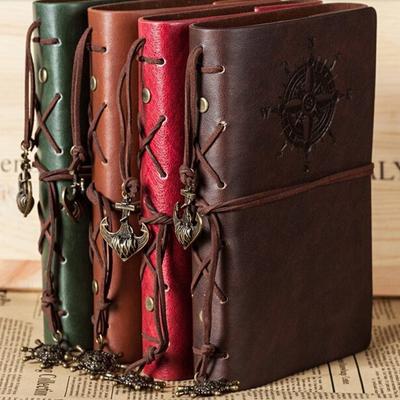 Carnet de notes rétro à spirales, bloc-notes, ancres de pirate vintage, carnet de notes en cuir PU, papeterie remplaçable, cadeau, journal de voyage