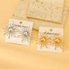 High Quality Zinc Alloy Sun Shape Pierced Stud Earrings for Women Retro Style Gold Copper Color Zircon Personality Big Earring
