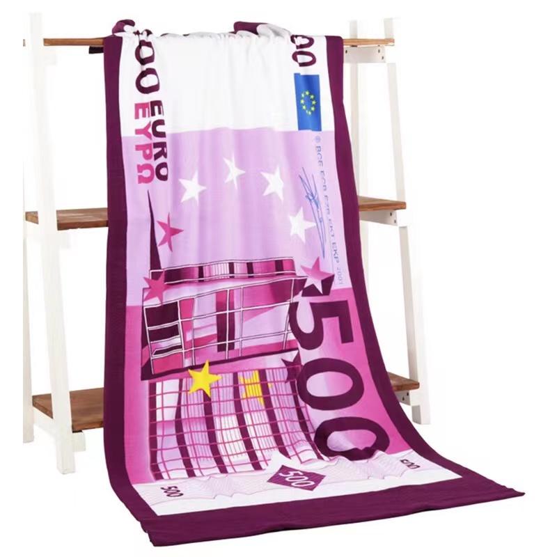 Microfiber Beach Towel With Euro Dollar Print Pattern Design,Quick Dry Absorbent,Travel,Sport Swim Pool Bath Towels,70X150Cm 70x150cm
