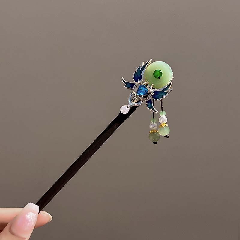 

Классическая китайская деревянная заколка для волос с кисточкой для женщин, цветок, пресноводный жемчуг, ручная работа, заколки для волос, шарм, ювелирные аксессуары, украшения для волос