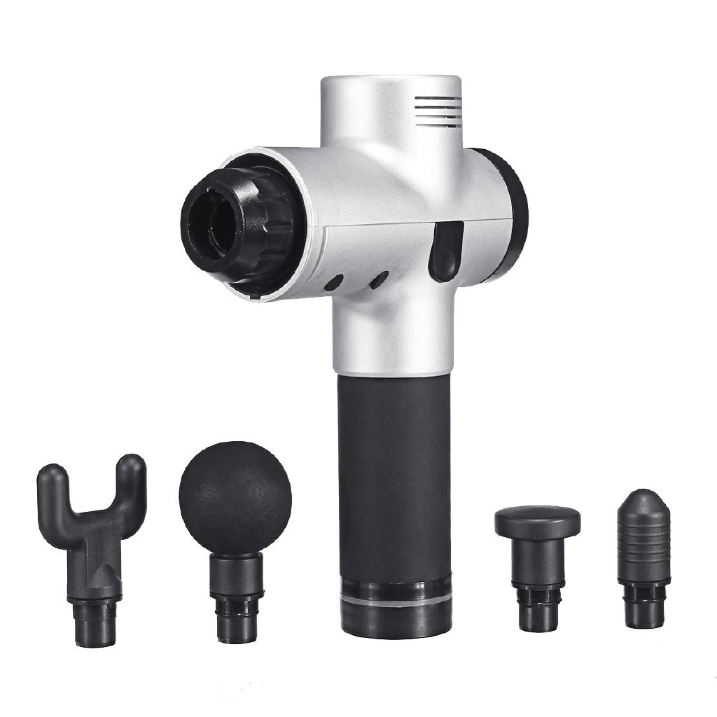 4000 R/min 20 Gears DC 16.8V LED Massage Guns Electronic Body Massage Gun Low Noise Body Muscles Relaxing Relief Pains +4 Heads