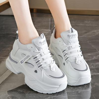 Fashion Women's White Platform Sneakers Breathable Mesh Running Shoes for Women Thick Bottom Non Slip Casual Sports Shoes Ladies