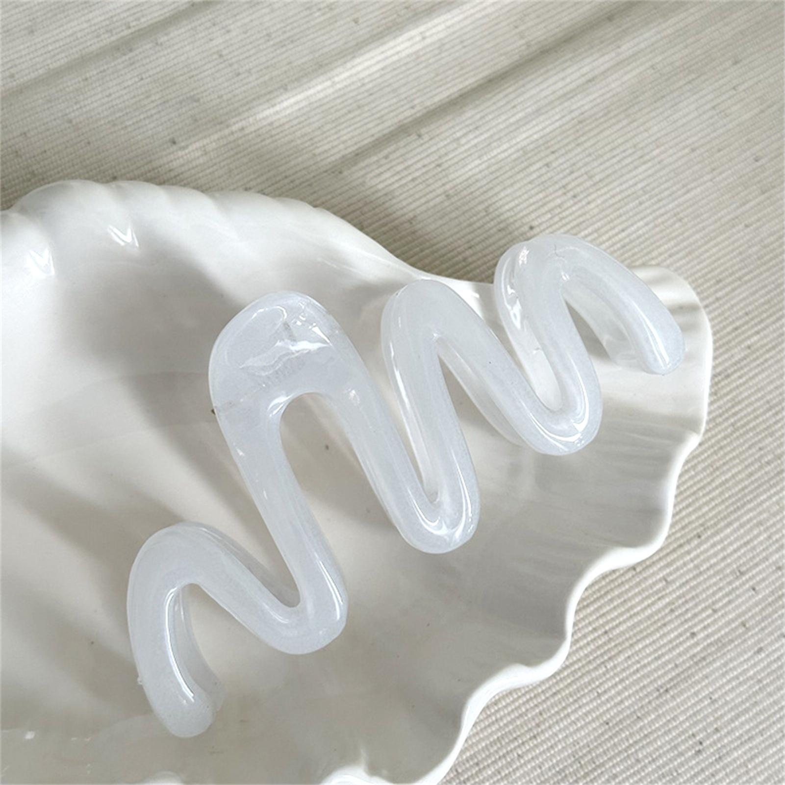 

Допаминовые заколки для волос кремового цвета, нерегулярные геометрические волнистые зажимы-крокодилы, элегантные аксессуары для волос для женщин и девушек, 10,5 см