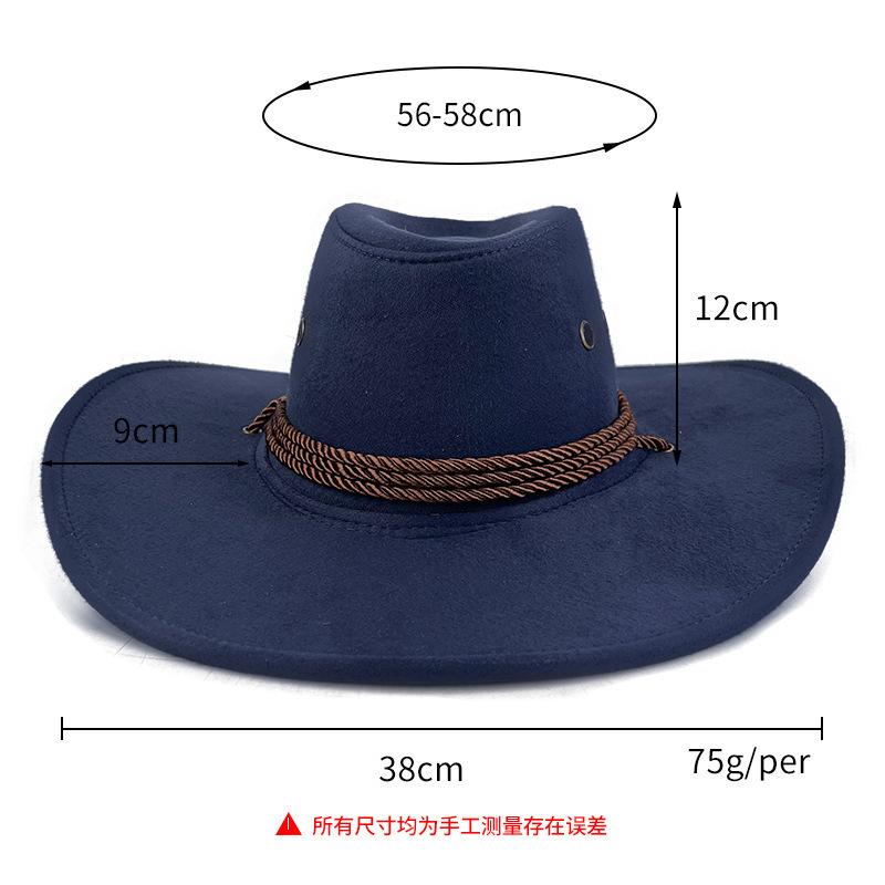 Vintage jazz wollen hoed, brede rand, western cowboyhoed, Tibetaanse etnische stijl, veelzijdige vilten hoge hoed, dames