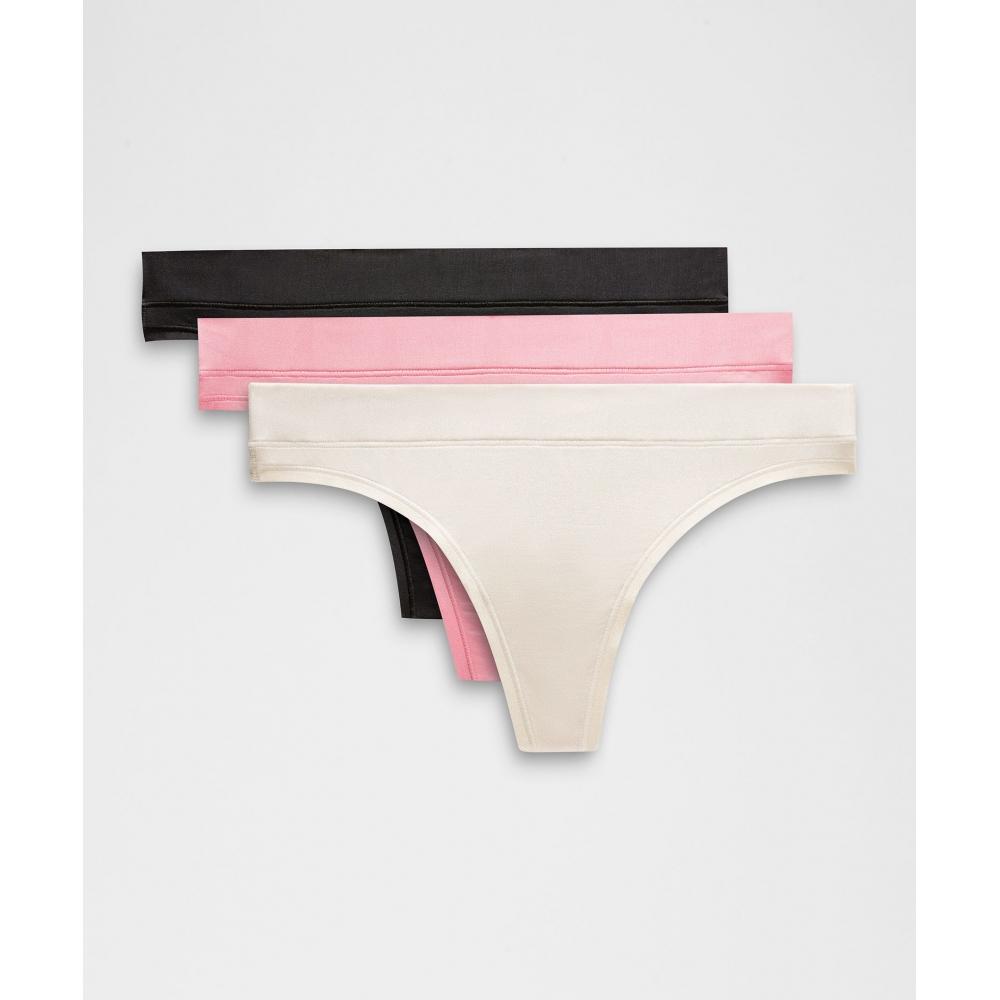 

Lululemon Underease Mid Rise Thong нижнее белье 3 шт. Bone Pink Tide Black XXL