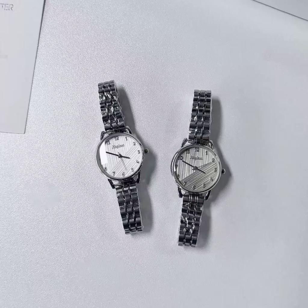 Brushed Pattern Niche Steel Belt Watch Girl Classic Simple Niche Design Texture Steel Belt Korean Quartz Watch Woman