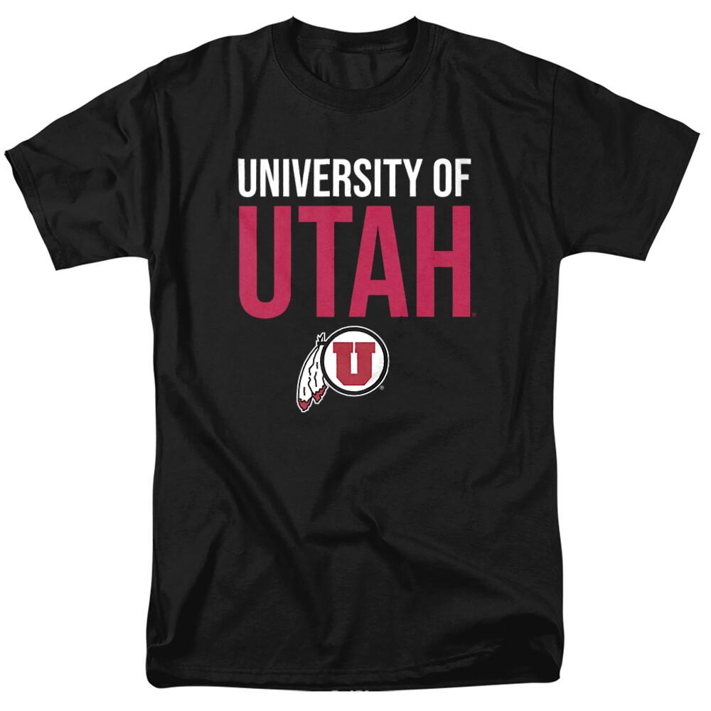 University of Utah Adult T-Shirt Stacked, Black, S-5XL S разноцветный