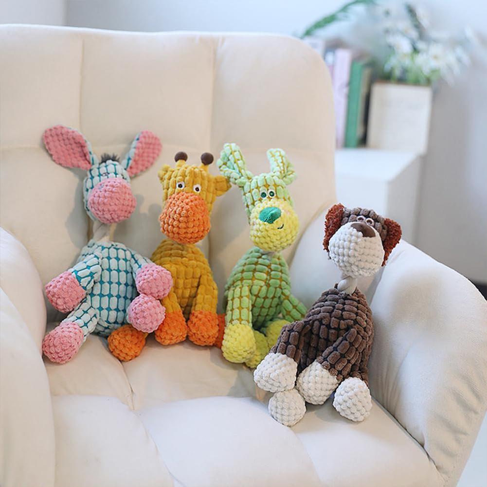 Pet Dog Toy Cute Plush Squeak Stuffed Toys Cartoon Puppy Dog Toy Puppy Teething Chewing Pet Dog Chew Squeak Toy Dog Accessories