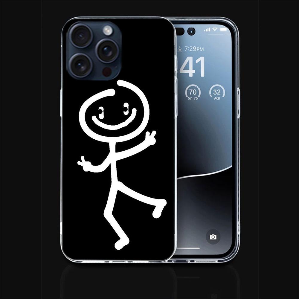 Funny Cute Cartoon Matchman Clear Phone Case For Iphone 17 Air 16 Pro Max 15 Pro 14 Plus 17E 16E 11 13 12 Mini Cover Cases Funda