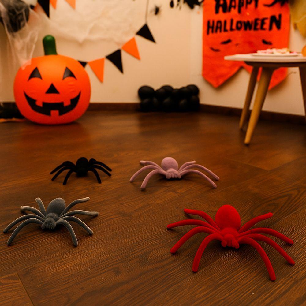 10PCS Mini Fake 3D Spider Toy Simulation Artificial Spider Halloween Plush Spider Carnivals