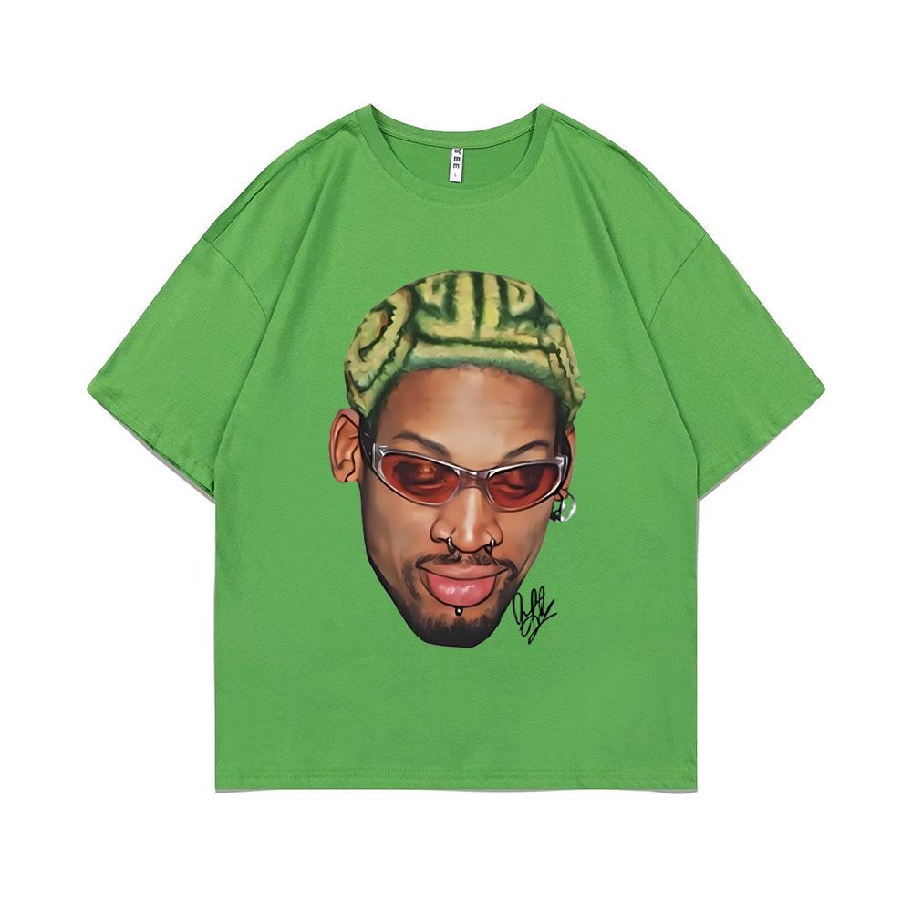 The Worm Dennis Rodman Big Face Graphic T-shirt Men Women Hip Hop Oversized  Basketball Boys T Shirts Unisex Vintage Casual Tees