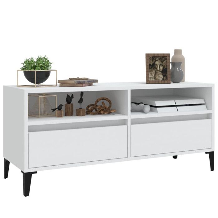 VidaXL TV Cabinet White 100x34.5x44.5 Cm Engineered Wood 831901