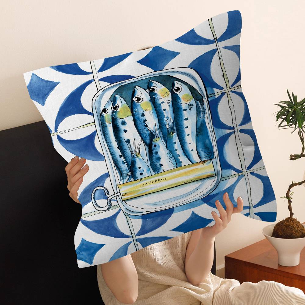 

Colorful Sardine Lobster Fish Pillowcases Home Bedding Decorative Pillow Cover Wedding Super Soft Pillow Case 30x30 cm