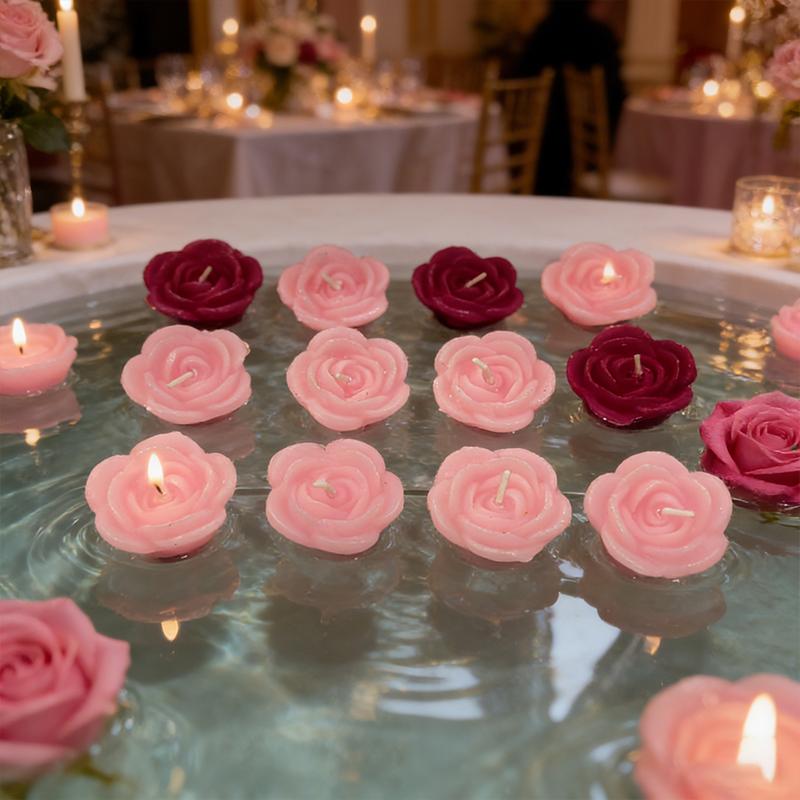 Rose-shaped Lamp Floating Candle Dinners Anniversary Weddings  Events DIY Decor Party Supplies Romantic Flame Candlelight Candle