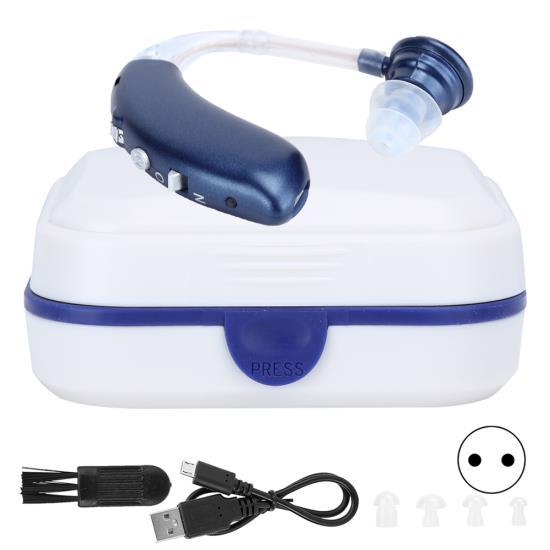 

Цифровой перезаряжаемый слуховой аппарат Bluetooth, усилитель четкого звука для плохого прослушивания, вилка 100‑240VEU, синяя