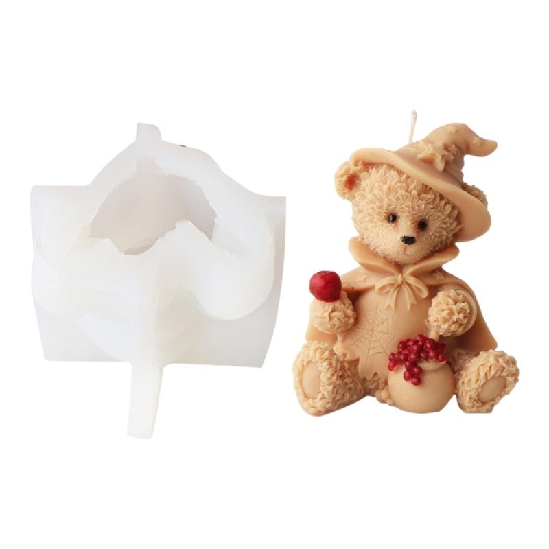 3D Bear Candle Mold Aromatherapy Candle Molds Epoxy Resin Wax Mould Handcrafted Gypsum Ornaments for Craft Enthusiasts