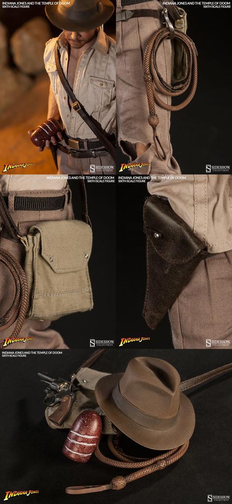Sideshow Sixth Scale Indiana of Doom Indiana Jones Scale Plastic Painted Movable Figure Jones/Temple 1/6