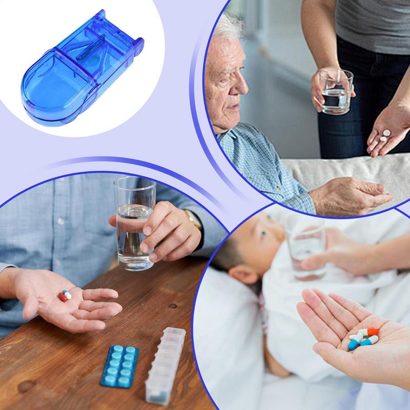 Medicine Pill Cutter Medicine Box Medicine Tablet Cutter Splitter Portable Compartment Pill Storage Box Health Care Pills Case
