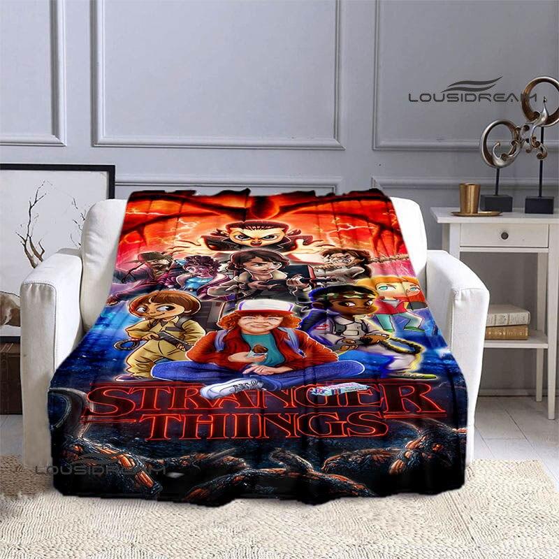 Stranger Things Klassieke Print Deken Dunne Deken Flanel Zacht en Comfortabel Huis Reisdeken Verjaardagscadeau Beddeken