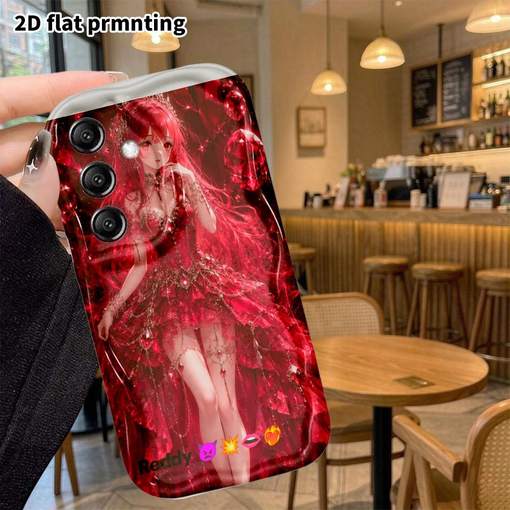 Phone case: 2D flat Samsung Galaxy A34 A35 M05 M06 S20 S22 S21 FE Plus 5G protective case, Ruby Girl, perfect Christmas and Halloween holiday gift