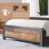 Metal Bed - MUVOE - 90 X 200 Cm - Headboard with Storage - Industrial Design - Capacity 120KG