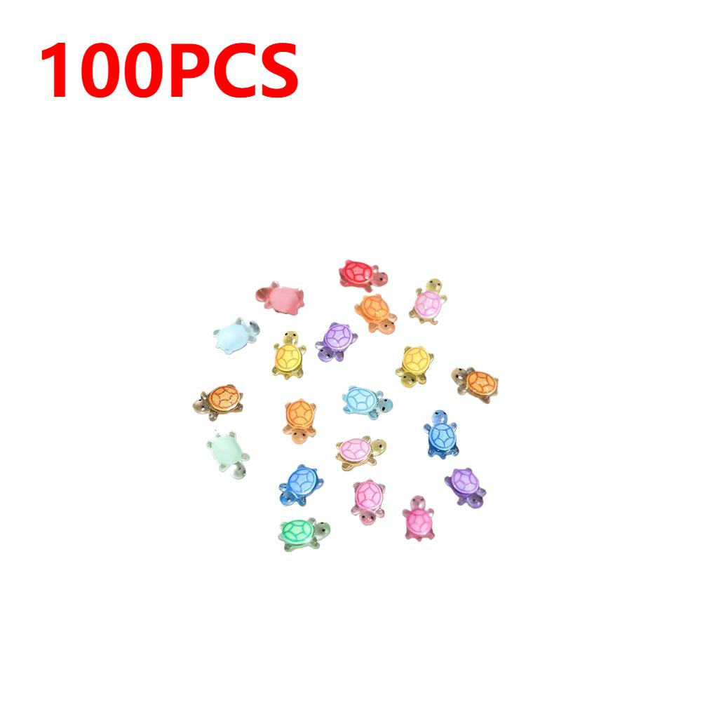 

100-300 шт. Мини-черепашки из смолы, светящиеся в темноте фигурки черепах, многофункциональные крошечные фигурки черепах и мелких животных для микро-ландшафтного дизайна