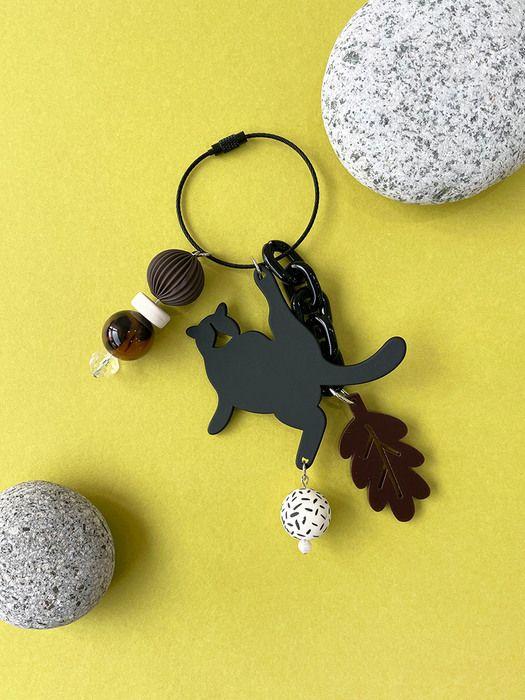 SATTCHI BLACK CAT BAG CHARM brown