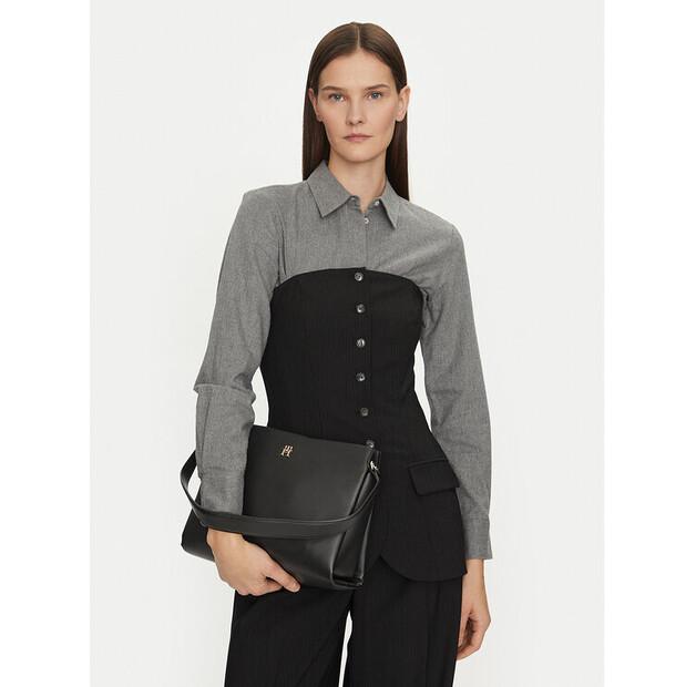 Bag Tommy Hilfiger Tommy Hilfiger Th Legacy Med Satchel AW0AW17173 Black