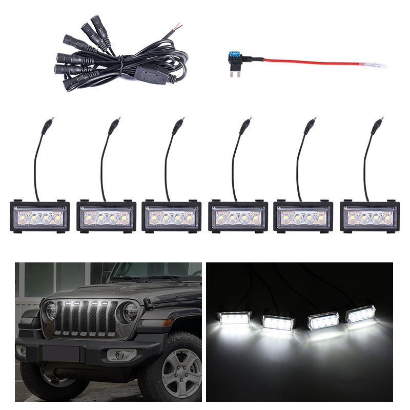RGB Daytime Running Yellow Grille Light for Jeep Wrangler JL 2018-2023 (App-Compatible)