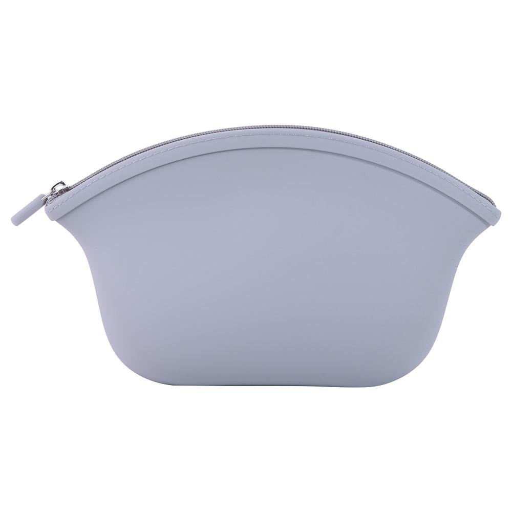 Trousse de toilette cosmétique en silicone imperméable Couleur bonbon Grande capacité Sac de rangement lavable Gain de place Porte-monnaie Pochette de maquillage Étudiants