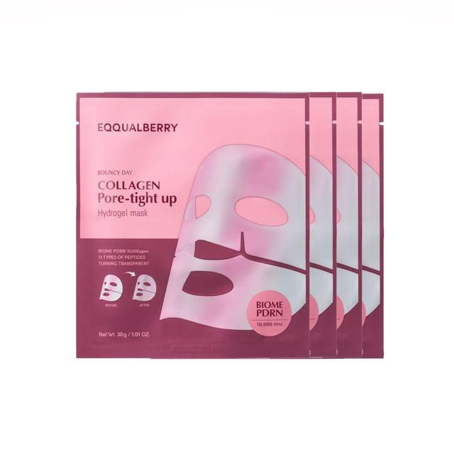 Eqqualberry Гидрогелевая маска для сужения пор с коллагеном, набор 30g x 4 sheets
