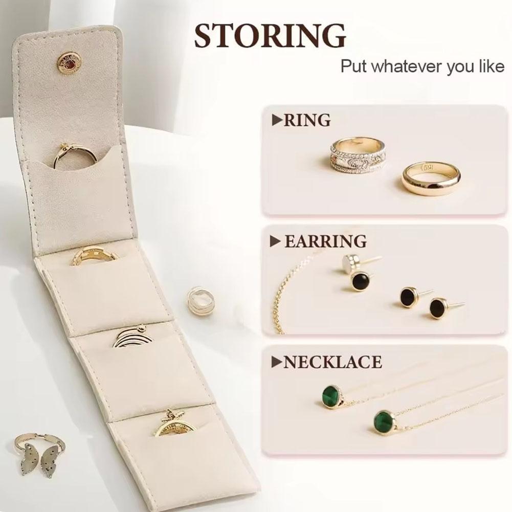 Portable Mini Jewelry Bag Earrings Jewelry Necklace Storage Bag Travel Storage Bag Storage Packaging Box Divided Accessories Bag