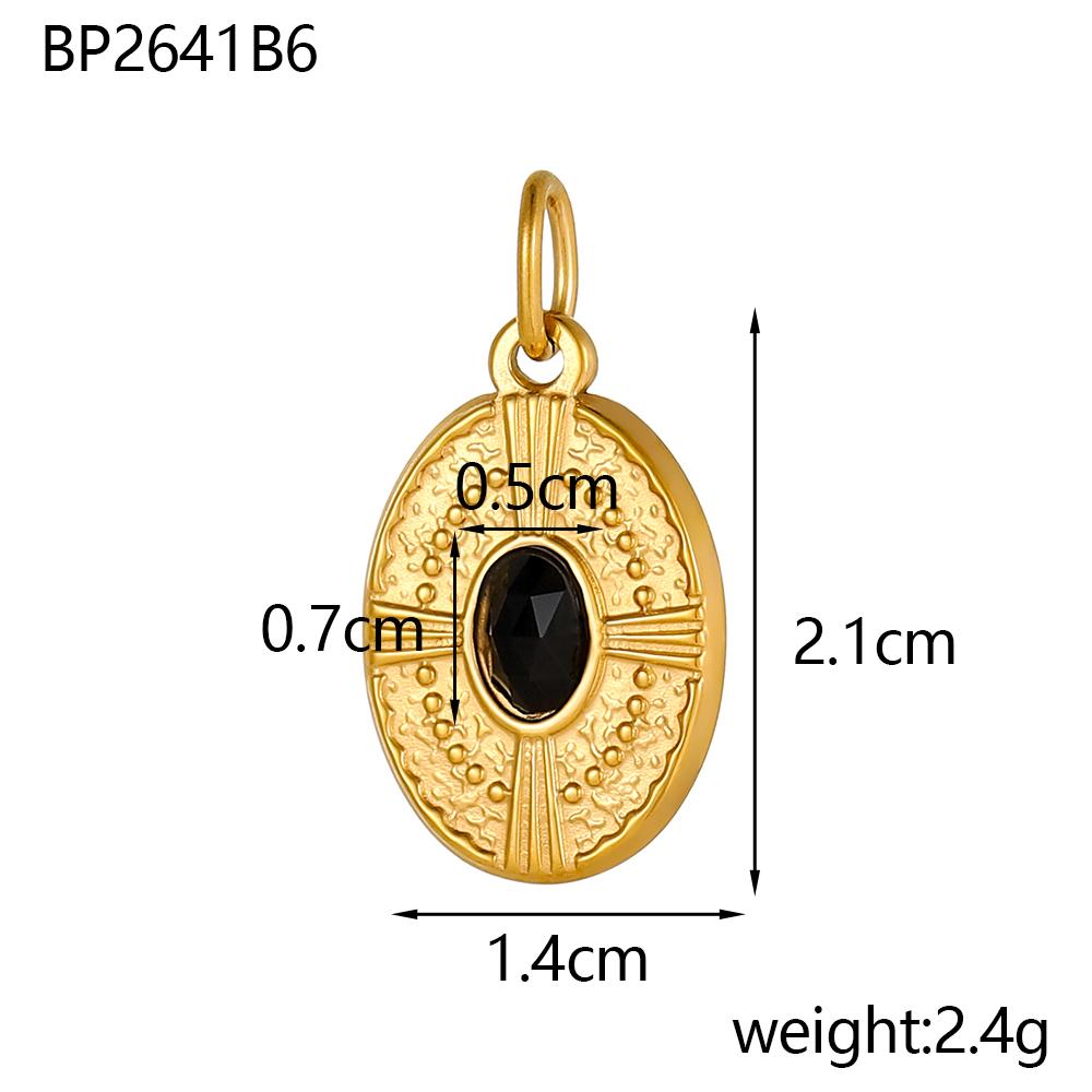 CARLIDANA Luxury Gold Plated Stainless Steel Charm Evil Eye Oval Heart Flower Colorful Natural Stone DIY Jewelry Making Women