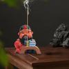 Chinese God Statue Incense Burner Holder Censer Resin Figurine for Fireplace Desktop