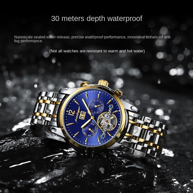 Zegarek męski mechaniczny automatyczny na rękę najwyższej marki, wielofunkcyjny, wodoodporny, świecący