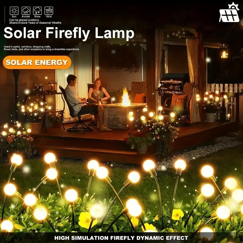 6/8/10 LED Solar Gartenleuchte Schwingende Solar Wasserdichte Glühwürmchenleuchte Außen Hof Terrasse Weihnachten Gartendekoration Warm & Mehrfarbig