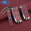 Car Sticker Ford Zinc Alloy Leather Car Remote Key Case Cover Fob Shell For Ford Fusion Mondeo Mustang Edge Expedition EXplorer