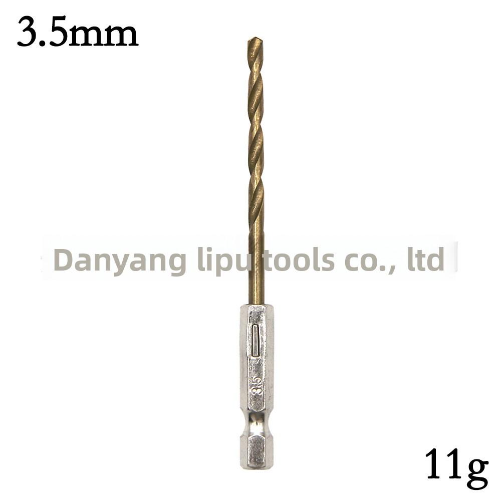 Set 13 Piese Burghie elicoidale cu coadă hexagonală placate cu titan 1,5 6,5 mm pentru mașină de găurit electrică, șurubelniță și șurubelniță pneumatică