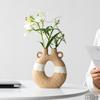 Creative European Two-Color Ceramic Vase, High-End Handicrafts, Dried Flower Arrangement, Desktop Decoration Ornament