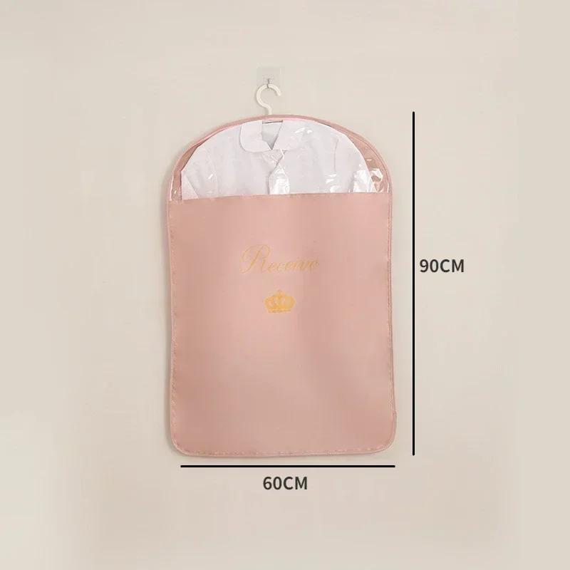 Satynowy Pokrowiec na Ubrania Pokrowiec Wiszący na Sukienkę Ochraniacz na Garnitur Płaszcz Torba do Przechowywania w Szafie Satynowy Pyłoszczelny Organizer na Odzież Sukienkę