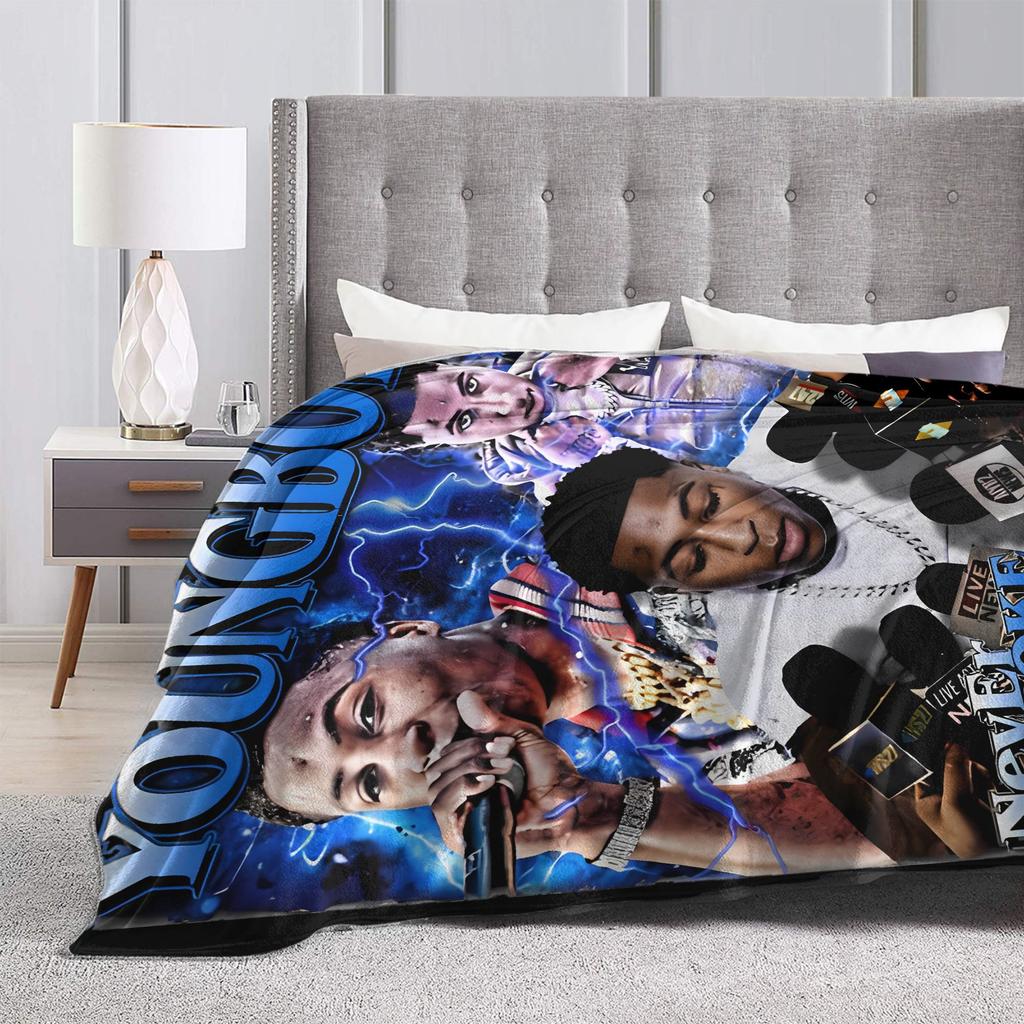 Soft Blankets Travel Office YoungBoy Never Broke Again Throw Blanket  Flannel Bedspread For Living Room Novelty Sofa Bed Cover
