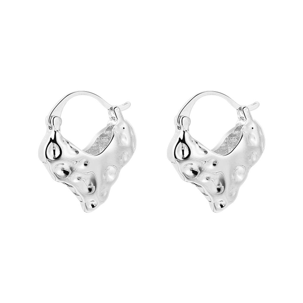 Retro irregular love plain ring earrings women's niche design earrings fashion high-end earrings