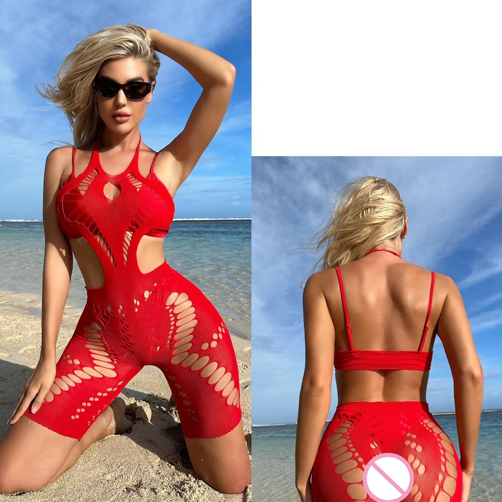 Black Sexy Bodystockings Women Fishnet Bodysuits Open Crotch Catsuits Mesh Tights Lingerie Fashion Costumes Underwear Hollow Set