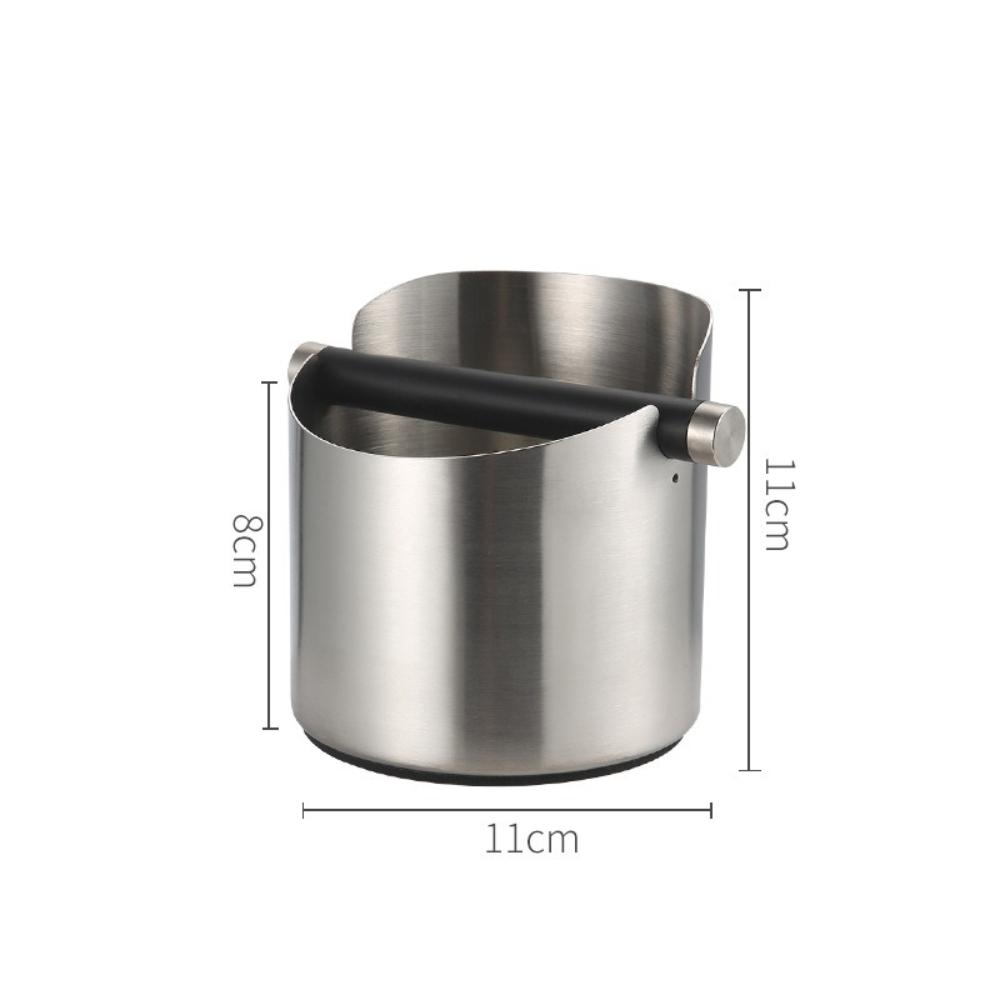 Stainless Steel Espresso Coffee Grounds Knock Box , Small Round for Home Barista, Compact Coffee Powder Waste Bucket KFS-065
